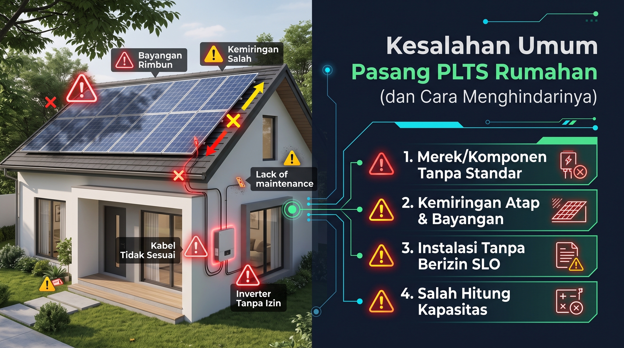 Kesalahan Umum Saat Pasang PLTS Rumahan (dan Cara Menghindarinya)