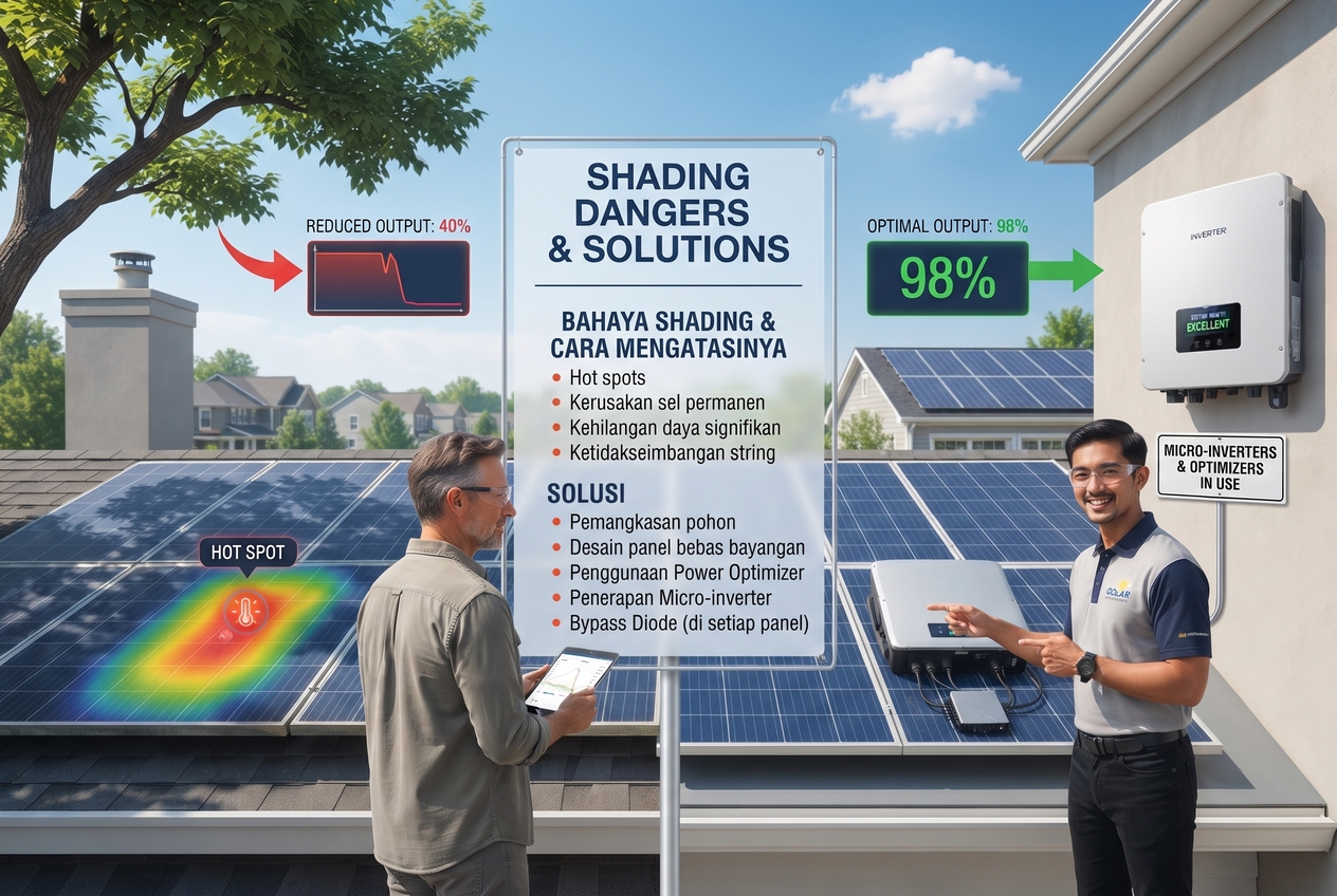 Bahaya Bayangan (Shading) pada Panel Surya & Cara Mengatasinya