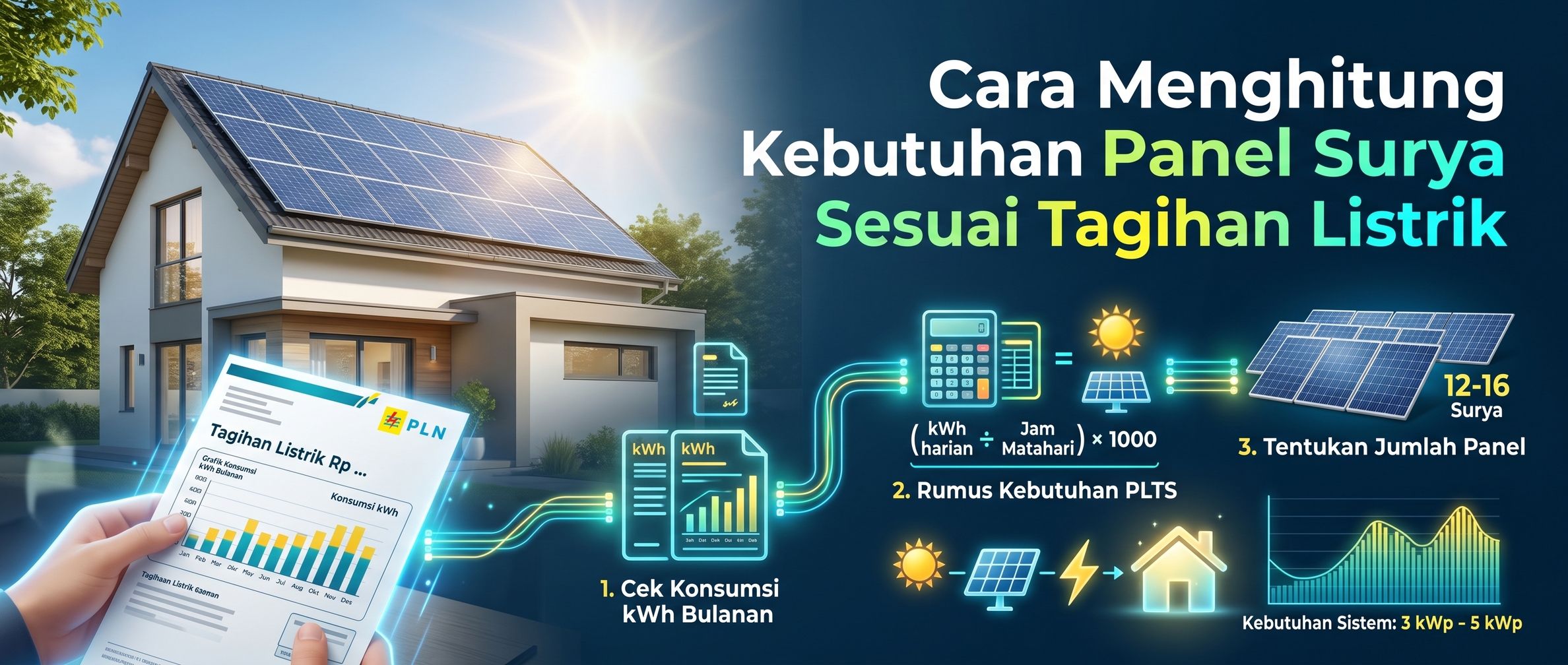 Cara Menghitung Kebutuhan Panel Surya Sesuai Tagihan Listrik