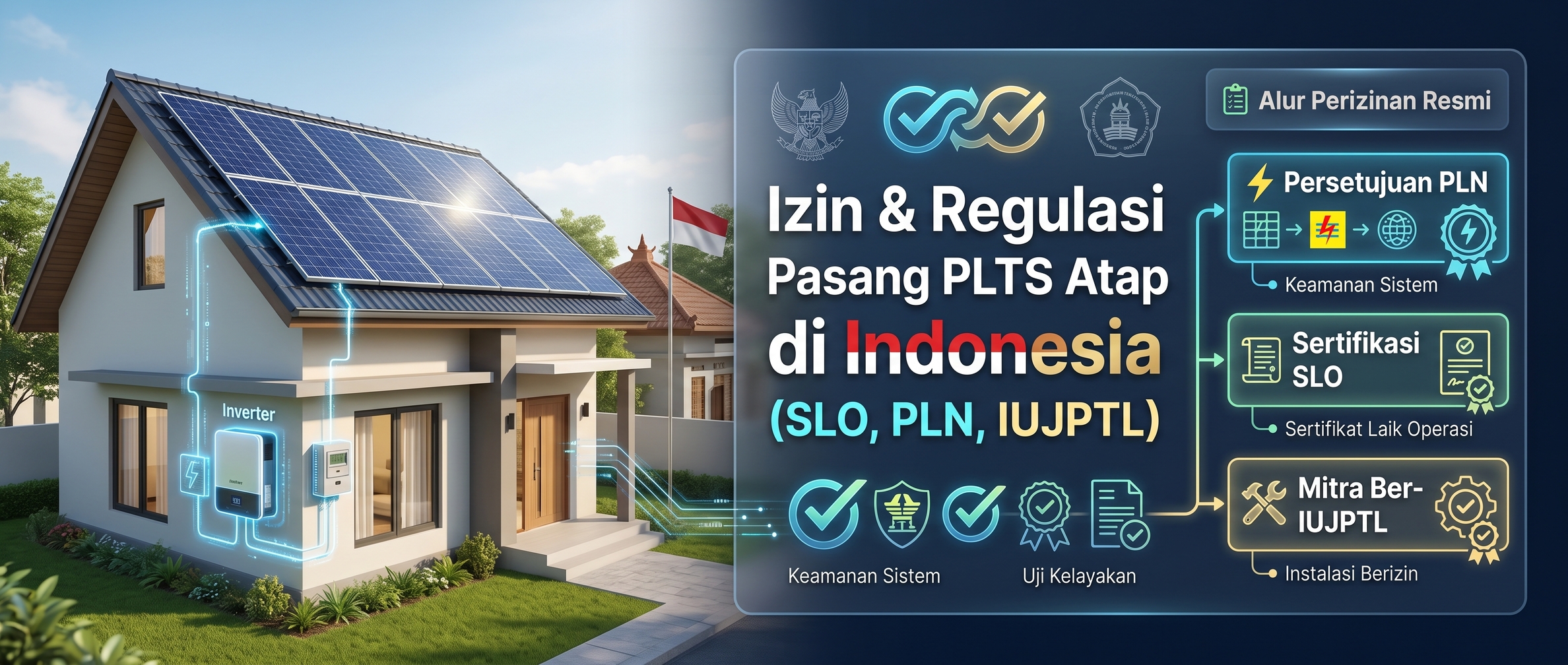 Izin & Regulasi Pasang PLTS Atap di Indonesia (SLO, PLN, IUJPTL)